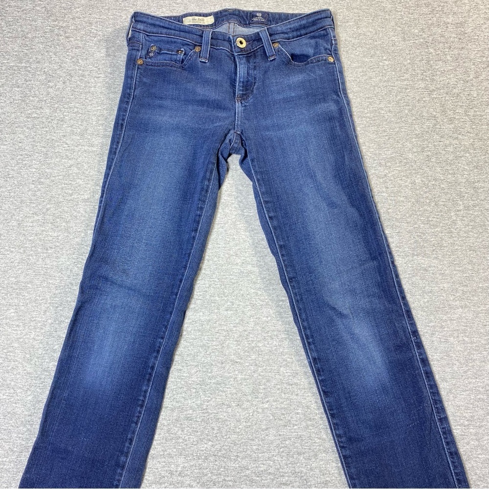 AG Stilt Cigarette Leg Jeans Women 25R Blue Skinny Low Rise Stretch Casual Denim - Picture 2 of 16
